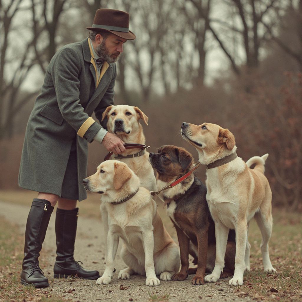 Dog training session in progress